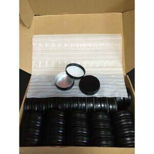 96 pc Empty Jars with Lids 2.5 inch black DIY Craft Container